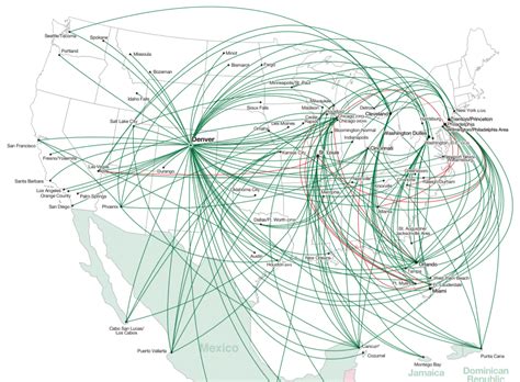 Frontier Airlines December 2014 Route Map