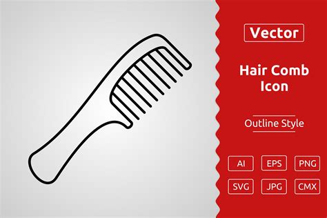 Vector Hair Comb Outline Icon Graphic by Muhammad Atiq · Creative Fabrica