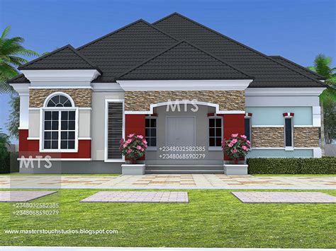 Mr Chukwudi 5 bedroom bungalow - Modern and contemporary Nigerian building Designs