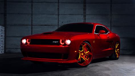 Download wallpaper 2560x1440 red, dodge challenger srt hellcat ...