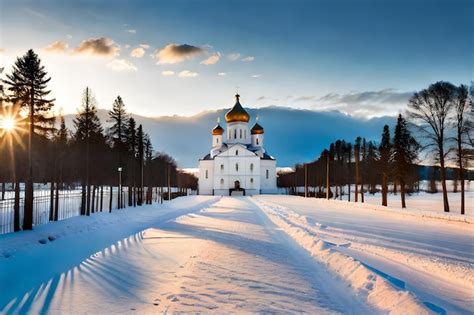 Premium AI Image | the church in the winter