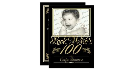 100th Birthday with Photo Invitation | Zazzle.com