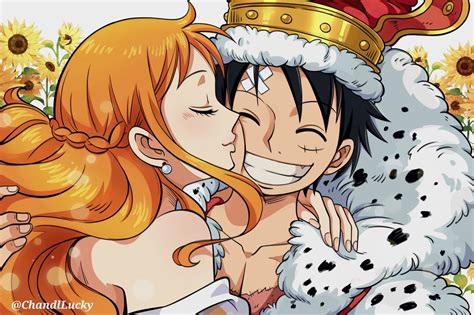 One Piece Luffy And Nami Kiss