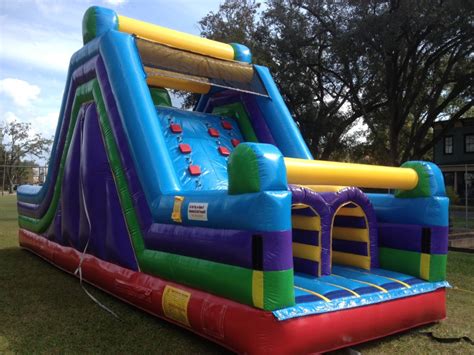 30' Rock Climb & Slide Obstacle Course | Orlando Fun Bounce