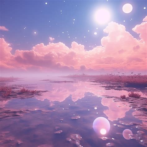 Aesthetic dreamy background with clouds and moon | Premium AI-generated image