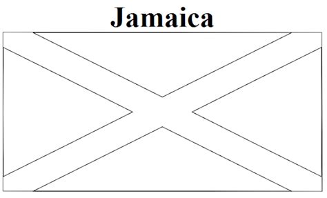 Printable Jamaican Flag Coloring Sheet