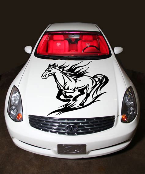 Running Horse Mustang Animal Cute Design Hood Vinyl Sticker Decals G26