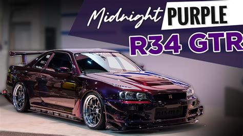 Crazy Midnight Purple R34 Nissan Skyline GTR SEMA Build! - YouTube