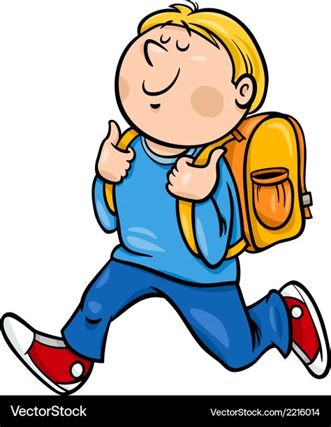 Boy grade student cartoon Royalty Free Vector Image