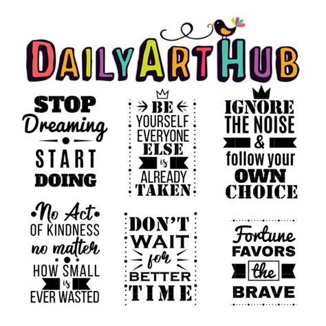 Motivational Quotes Clip Art Set – Daily Art Hub // Graphics, Alphabets ...