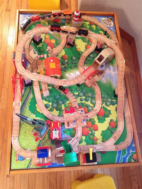 Thomas wood train track design, on Thomas table Wooden Train Track, Wood Train, Thomas The Train ...