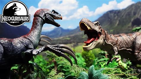 T-Rex vs Therizinosaurus! And hunters! - YouTube