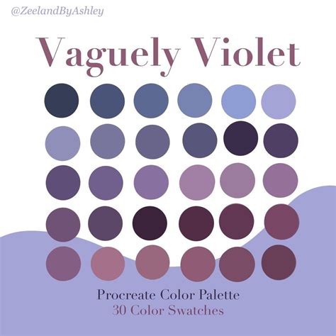 Violet/purple Procreate Color Palette, 30 Swatches, Instant Download - Etsy | Kleurenpaletten ...
