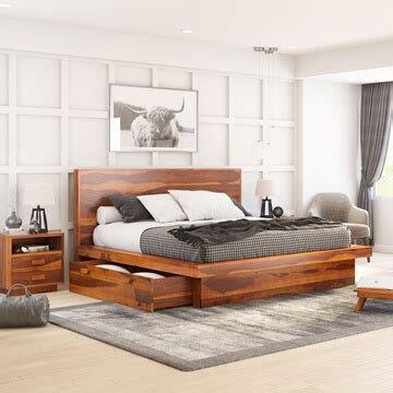 Rustic Solid Wood Platform Beds | King, Queen & Full Wooden Bed Frames