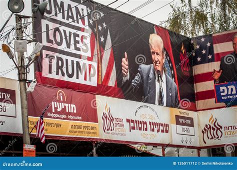 Uman, Ukraine - 10 September 2018: Rosh Hashanah. a Large Poster with the Inscription Uman Loves ...