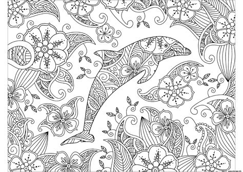 Coloriage dauphin mandala zen adulte - JeColorie.com