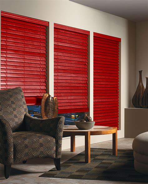 Red Wooden Blinds