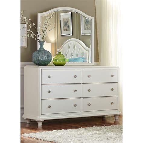 Liberty Furniture Stardust Contemporary Glam 6 Drawer Dresser and Mirror | Rooms for Less ...