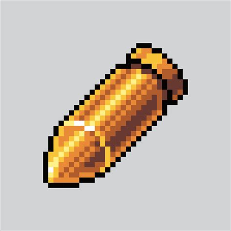 Pixel art Bullet. Pixelated Bullet. Bullet pistol Weapon icons ...