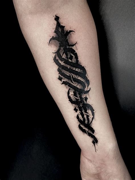 Calligraphy Gothic Lettering Dark Style Tattoo by Noeko | Tattoo fonts ...