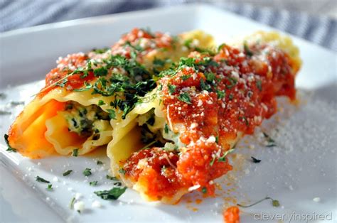 Chicken & Spinach Stuffed Manicotti Recipe - Cleverly Inspired