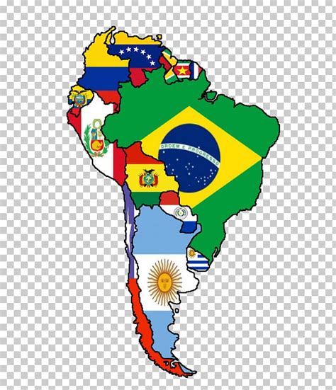 Latin America Map Flag