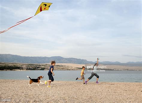 Children Flying Kite At Beach High-Res Stock Photo - Getty Images