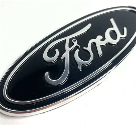 Premium Billet Aluminum 5" Inch Rear Ford Oval Emblem - Chrome & Black