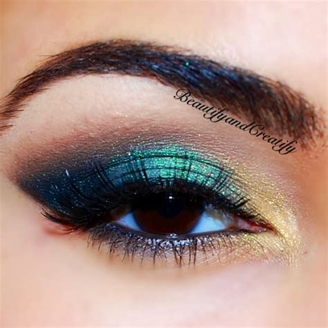 Shimmery Turquoise and Gold Holiday Makeup Tutorial