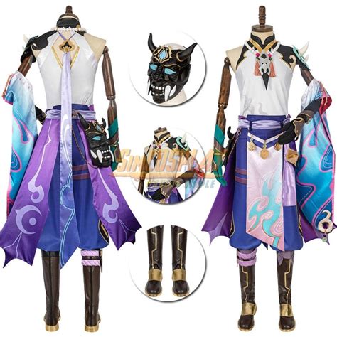 AGCOS In Stock Game Genshin Impact Xiao Cosplay Costume Male Christmas ...