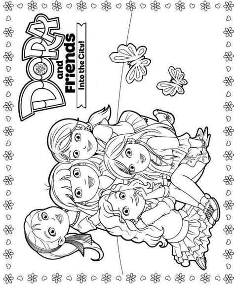 Explore the World of Dora and Friends with these Fun Coloring Pages