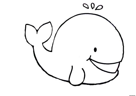 Coloriage baleine facile enfant maternelle à imprimer | Coloriage baleine, Baleine dessin ...