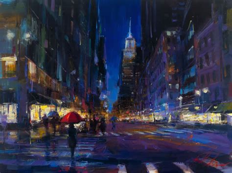 New York City Rain - Limited Edition Giclee on Canvas by Michael Flohr | Art Leaders Gallery and ...