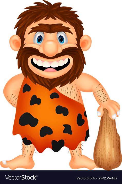 Funny caveman cartoon Royalty Free Vector Image | Caveman cartoon ...