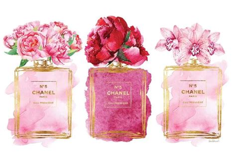 Three Perfume Bottles In Pink - Canvas Print