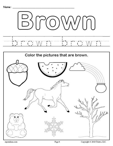 Color Brown Worksheet | Coloring worksheets for kindergarten ...