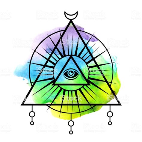 All-seeing eye symbol. Sacred geometry, third eye. Tattoo mystic ...