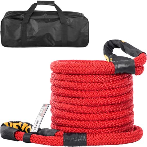 VEVOR 1" x 31.5' Recovery Tow Rope, 33,500 lbs, Heavy Duty Nylon Double Braided Kinetic Energy ...