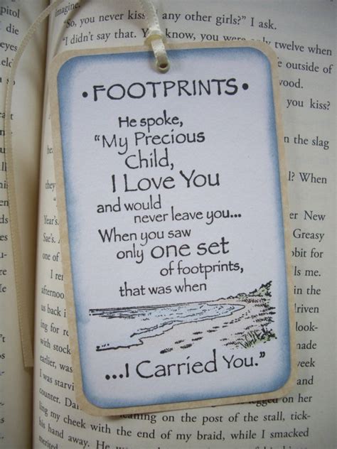 Items similar to footprint poem bookmark, inspirational bookmark, religious bookmark, footprints ...