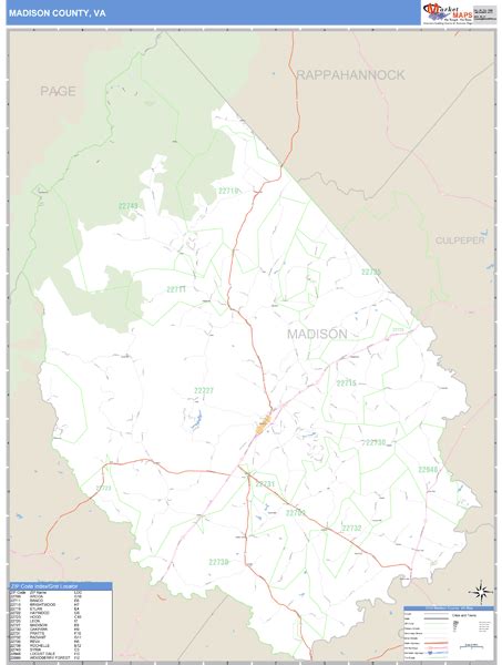 Madison County, Virginia Zip Code Wall Map | Maps.com.com