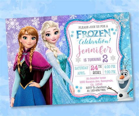 ELSA ANNA INVITATION Frozen Birthday Invitation Disney | Etsy Australia