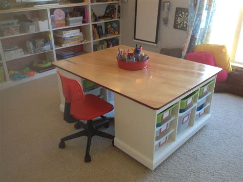 Finished! Kids' craft/board game/Lego table in the kids' playroom ...