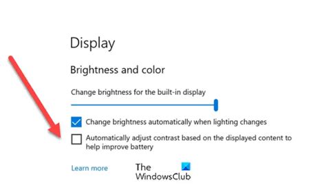 Turn off Content Adaptive Brightness Control on Windows 11