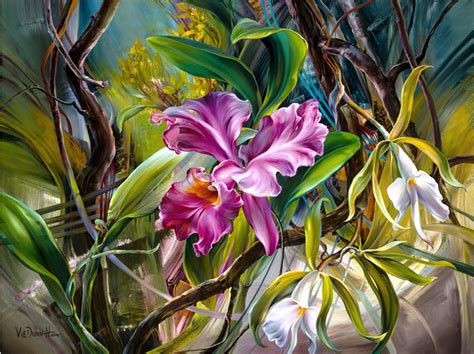 Pintura Moderna y Fotografía Artística : Flores Modernas, Pinturas de Vie Dunn Harr, EEUU