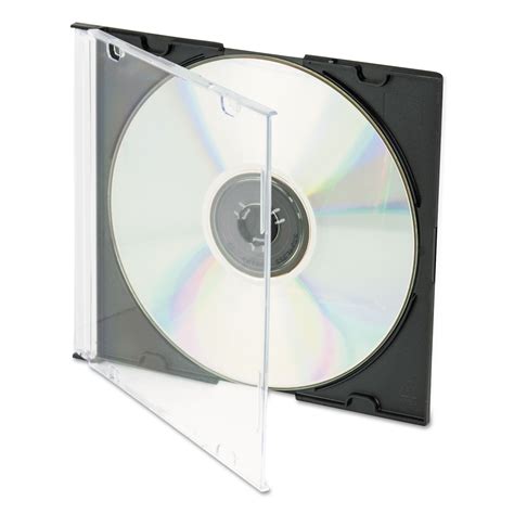 CD/DVD Slim Jewel Cases, Clear/Black, 100/Pack - Technology Essentials ...