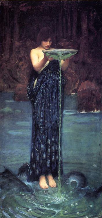 John William Waterhouse; Circe In Greek mythology, Circe is a minor goddess of magic (or ...