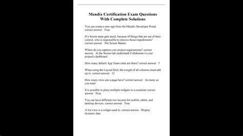 Mendix Certification Exam Questions With Complete Solutions - YouTube