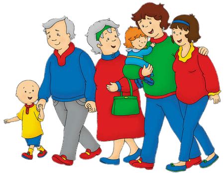 Caillou With His Parents and Grandparents transparent PNG - StickPNG