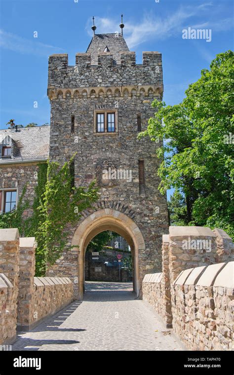 Bingen, Rhineland-Palatinate, Germany on May 26, 2019: Castle Klopp in Bingen, Germany on a ...