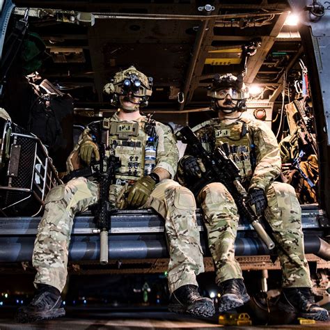 U.S. Air Force Pararescuemen chilling in a helicopter during a night in Afghanistan, 2018. [1080 ...